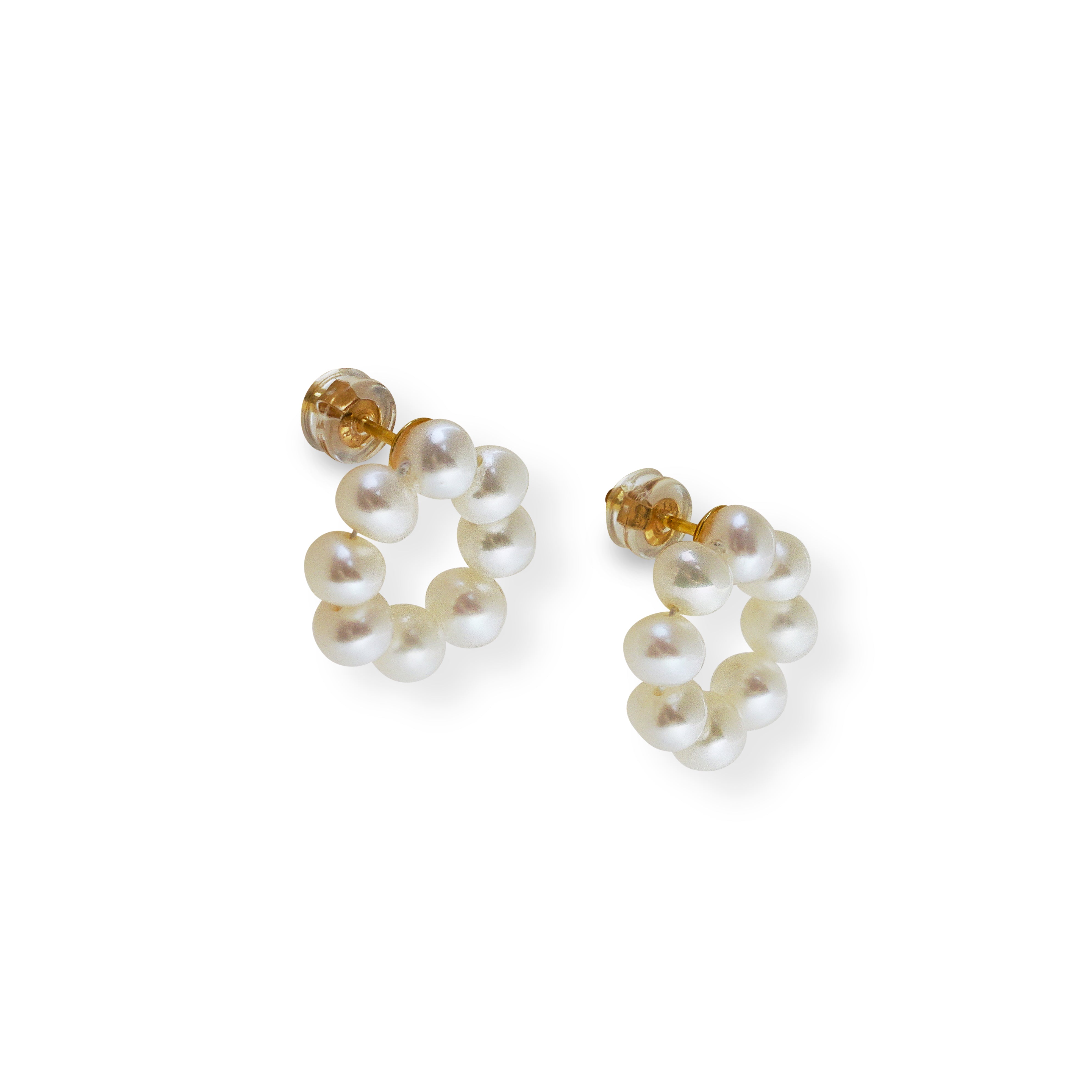 Freshwater Pearl Flower Stud Earrings 925 Silver – Caellia