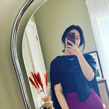 Hoop flower pearl earring.