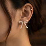 Butterfly Bow Pearl Stud Earrings — Freshwater Pearl Jewelry | Minimalist Gift for Her