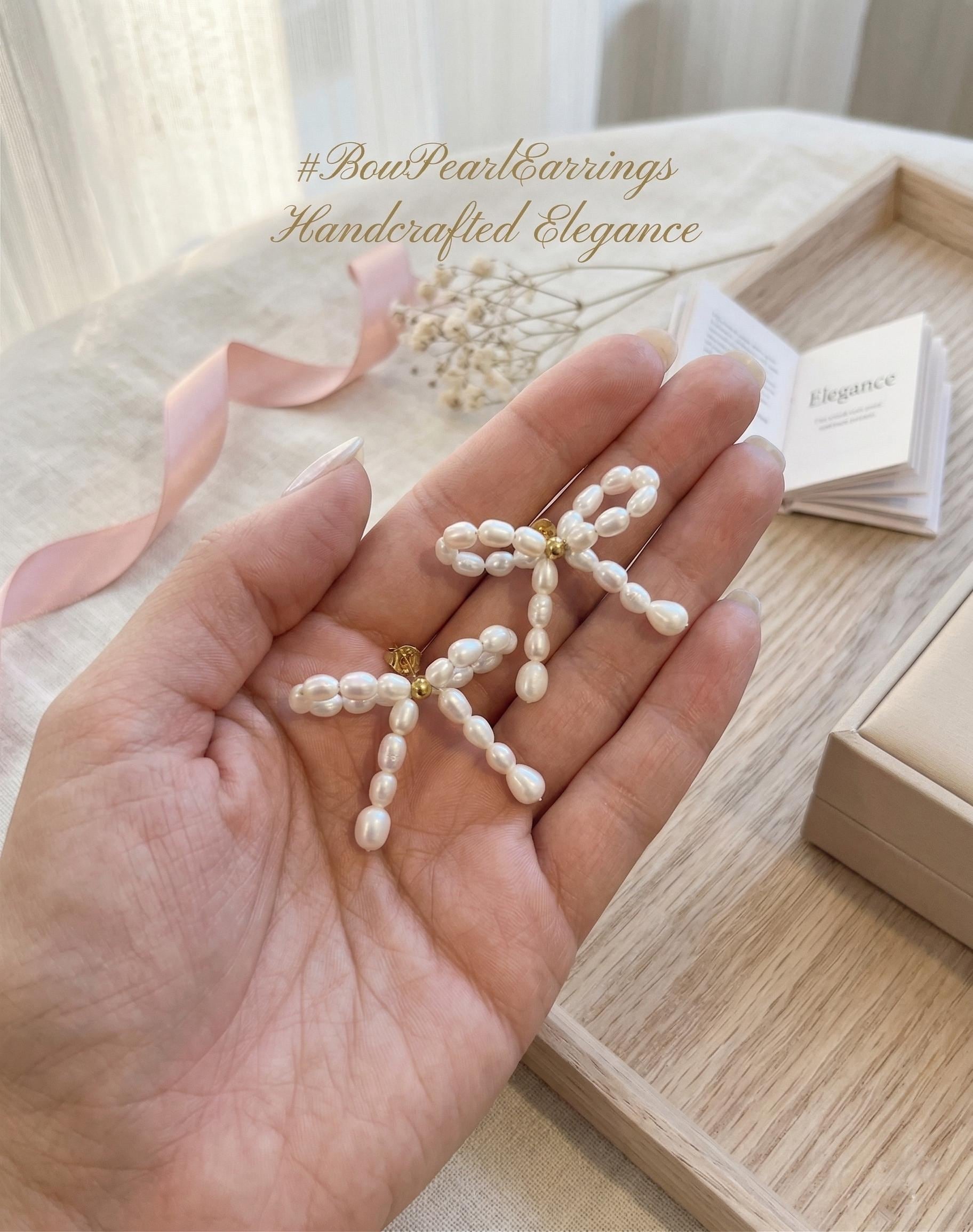Butterfly Bow Pearl Stud Earrings — Freshwater Pearl Jewelry | Minimalist Gift for Her