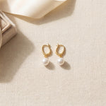 Pearl earrings listing image - Flat lay for listing gallery