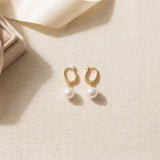 Pearl earrings listing image - Flat lay for listing gallery