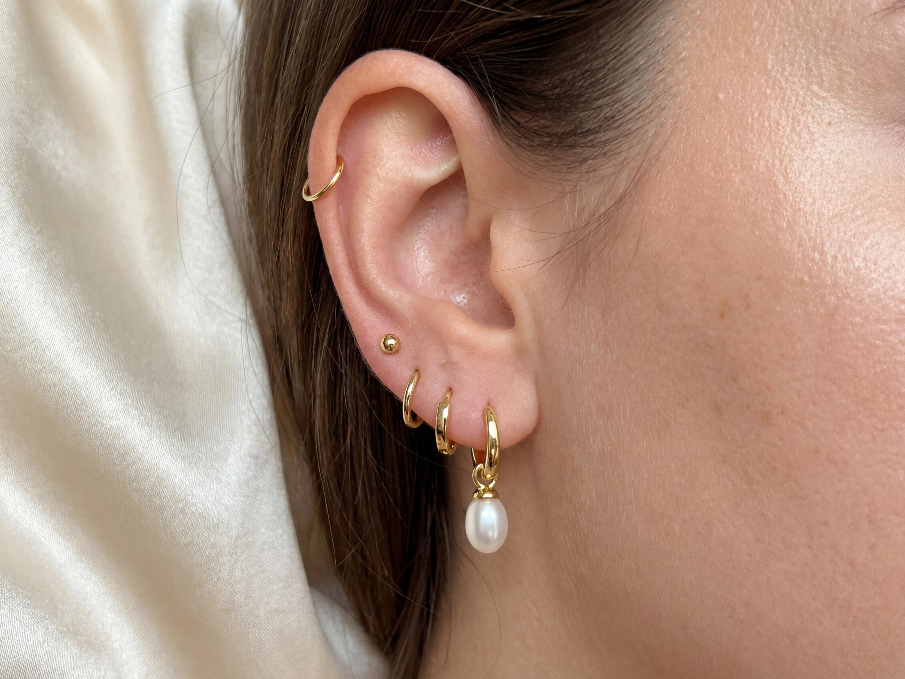 Pearl earrings listing image - Stacking look