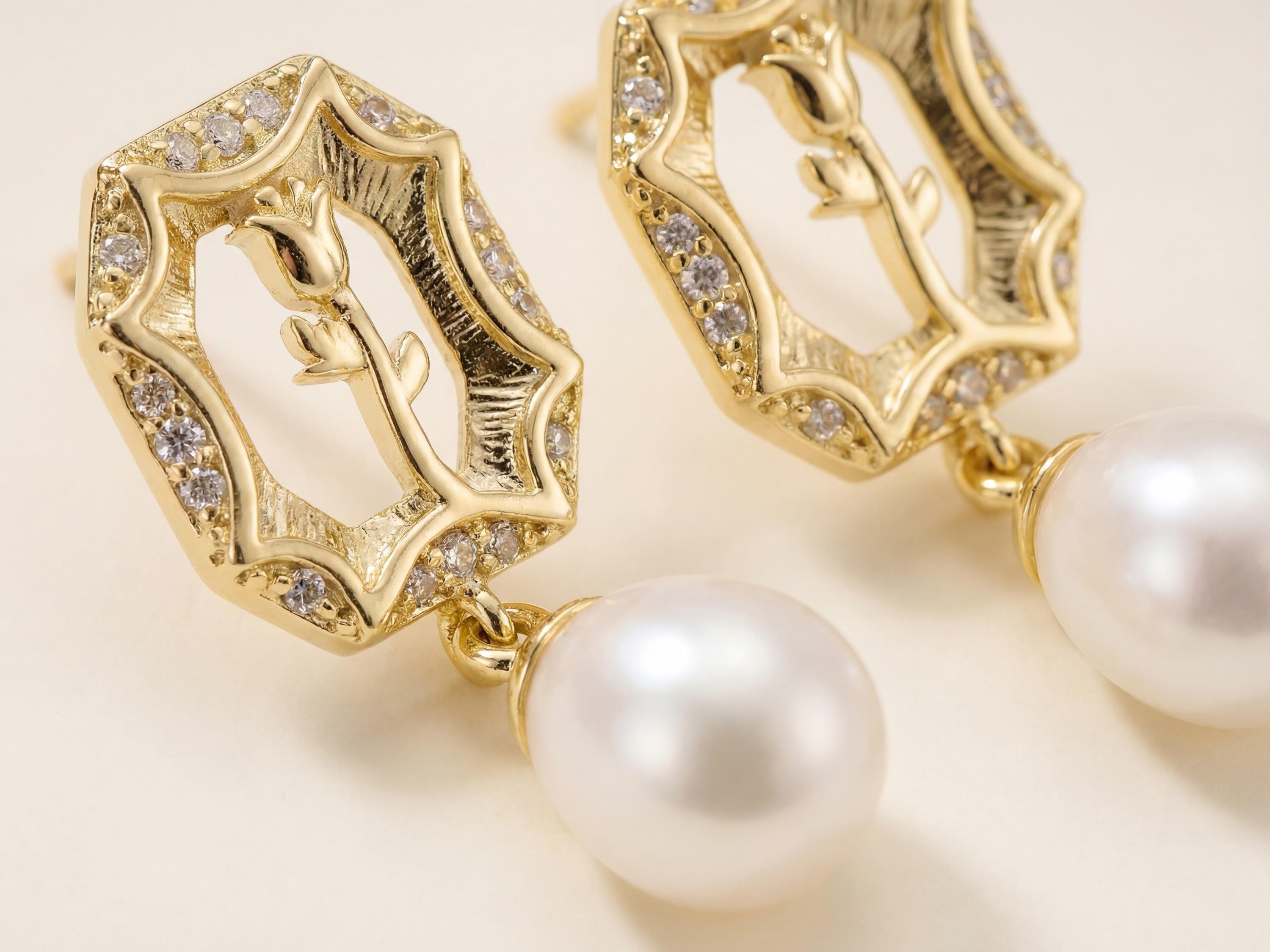 Macro close-up of openwork rose motifs sparkling accents and pearl drops