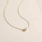 Edison Pearl Necklace - 18K Gold Chain, Large Freshwater Pearl Bridal Gift for Her