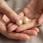 Gold Plated Freshwater Pearl Earrings: Minimalist Wedding Jewelry
