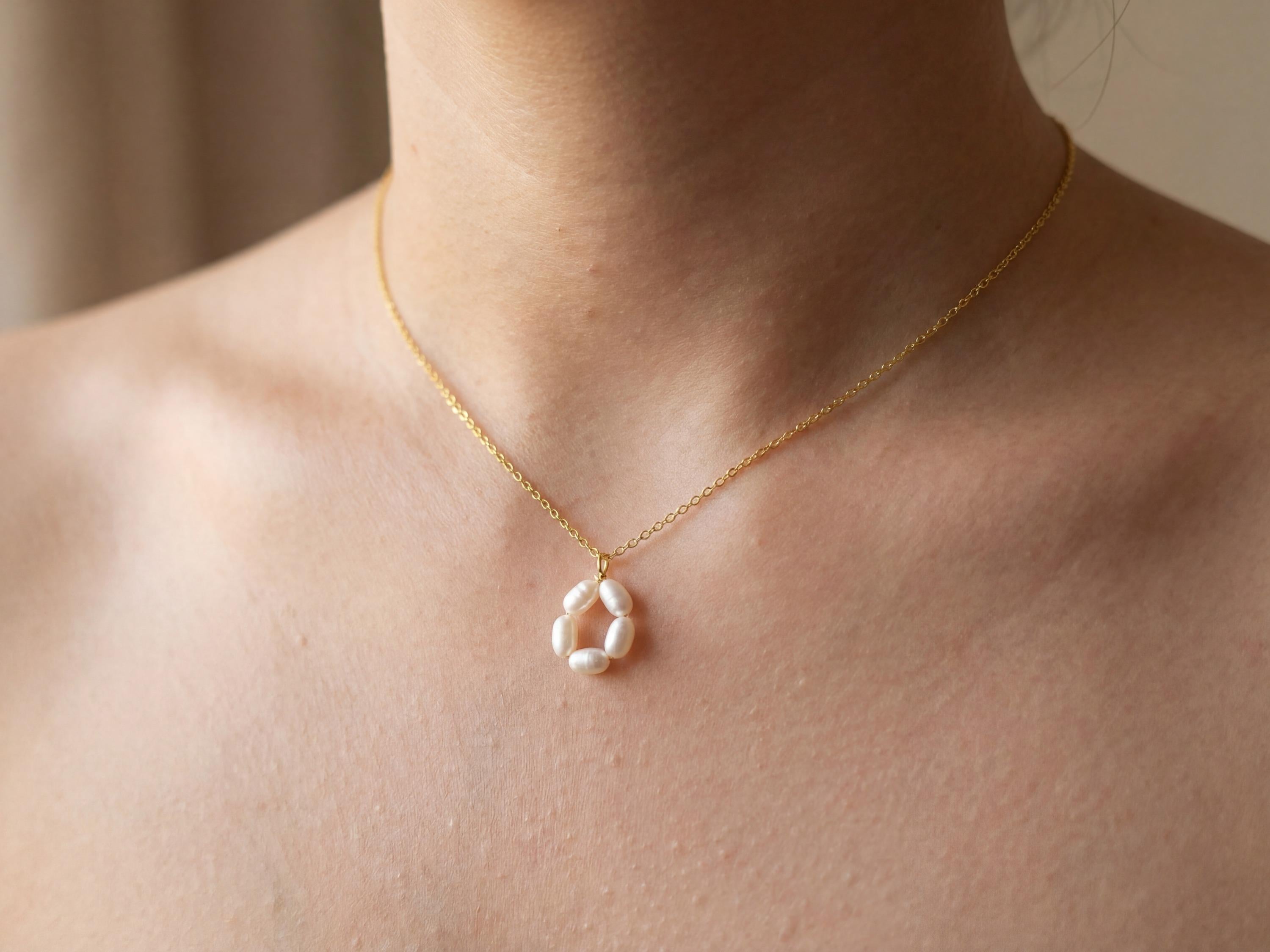 Freshwater Pearl Flower Necklace: Gold Plated Minimalist Jewelry