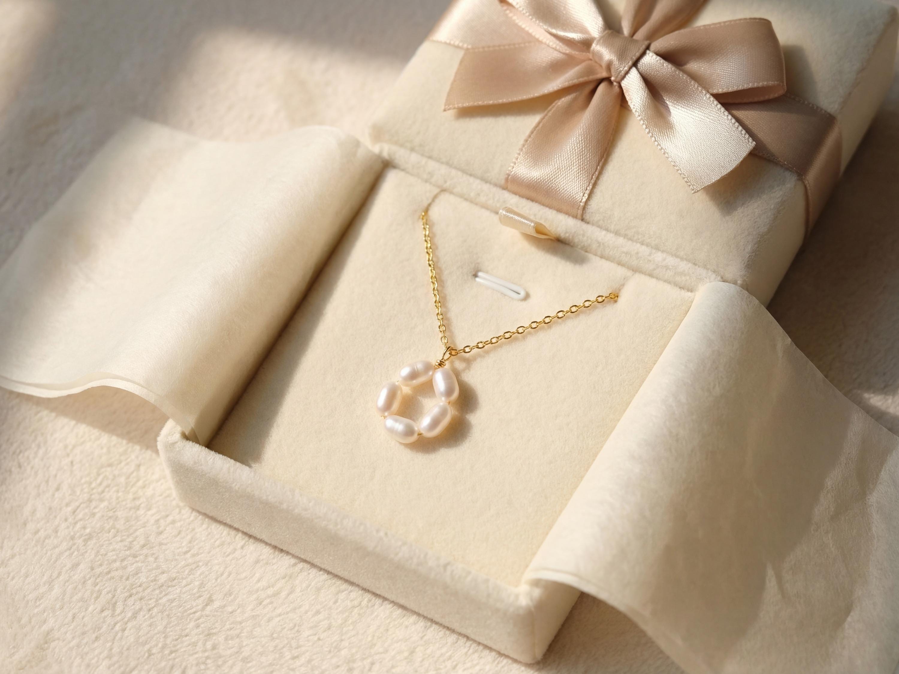 Freshwater Pearl Flower Necklace: Gold Plated Minimalist Jewelry