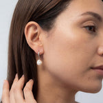Baroque Pearl Hoop Earrings - Gold Plated or Sterling Silver, Freshwater Pearl Bridal Gift