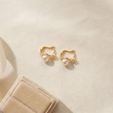 Pearl earrings listing image - Flat lay for listing gallery