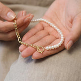 Pearl necklace listing image - Soft editorial hands shot