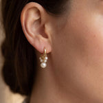 Pearl earrings listing image - On-ear lifestyle crop