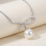 Dainty Freshwater Pearl Pendant Necklace: Coquette Bridal Jewelry