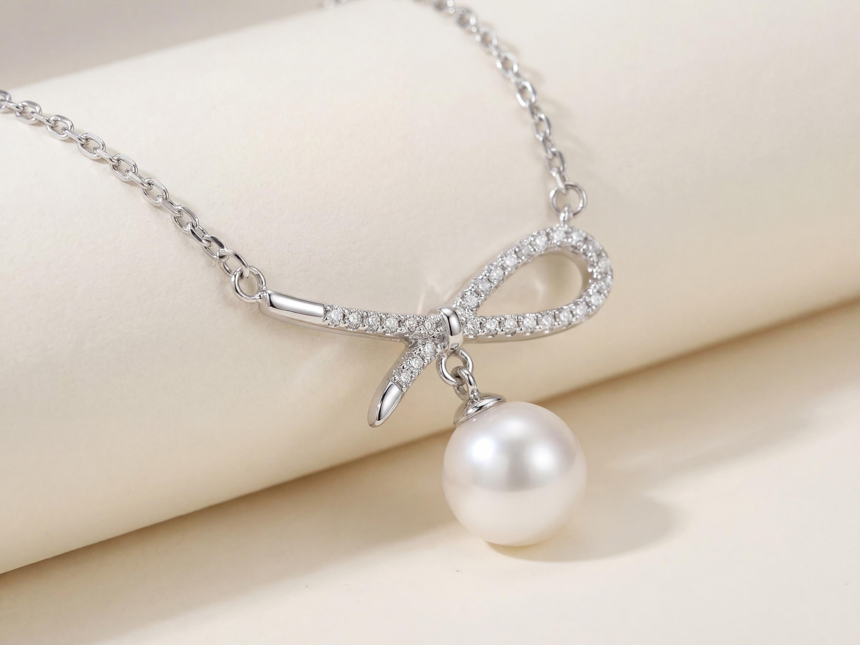 Dainty Freshwater Pearl Pendant Necklace: Coquette Bridal Jewelry