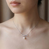 Pearl necklace listing image - On-neck lifestyle shot