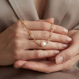 Pearl necklace listing image - Soft editorial hands shot