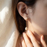 Teardrop Pearl Dangle Earrings - Gold Plated Sterling Silver, Lightweight Bridal Gift