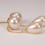Pearl earrings listing image - Detail macro shot