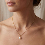 Pearl necklace listing image - On-neck lifestyle shot