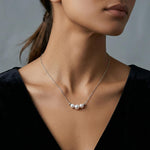 Freshwater Pearl Choker Necklace - 18K Gold Plated Sterling Silver Chain, Dainty Layering Gift for Her
