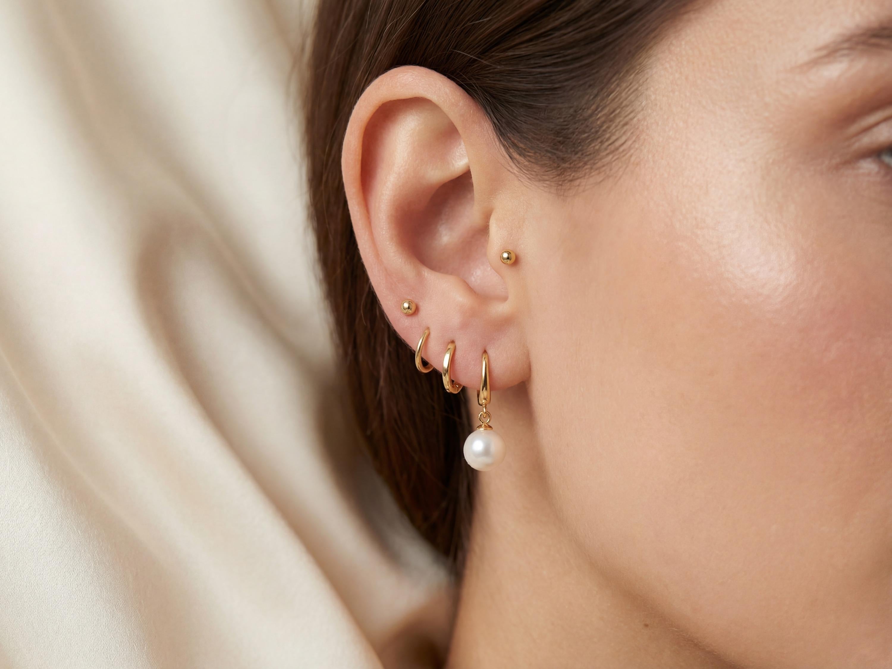 Pearl earrings listing image - Stacking look
