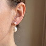 Pearl earrings listing image - On-ear lifestyle crop