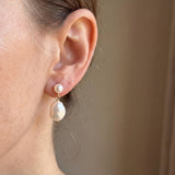 Pearl earrings listing image - On-ear lifestyle crop