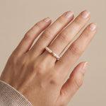 Freshwater Pearl Ring with Gold Accent | Adjustable Stretch Band | Minimalist Stackable Ring