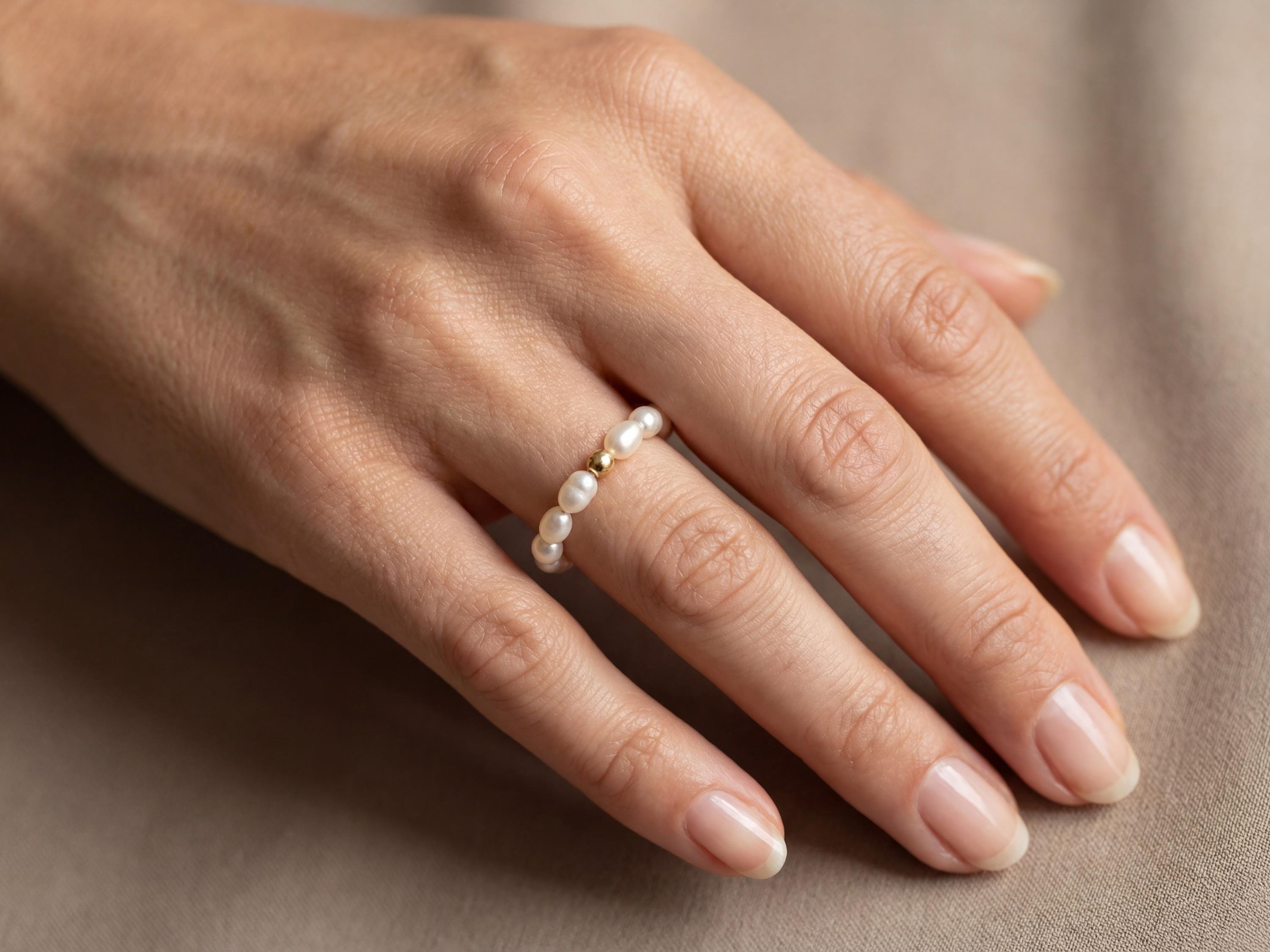 Pearl rings listing image - On-hand lifestyle shot