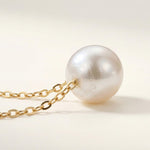 Edison Pearl Necklace - 18K Gold Chain, Large Freshwater Pearl Bridal Gift for Her