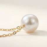 Edison Pearl Necklace - 18K Gold Chain, Large Freshwater Pearl Bridal Gift for Her