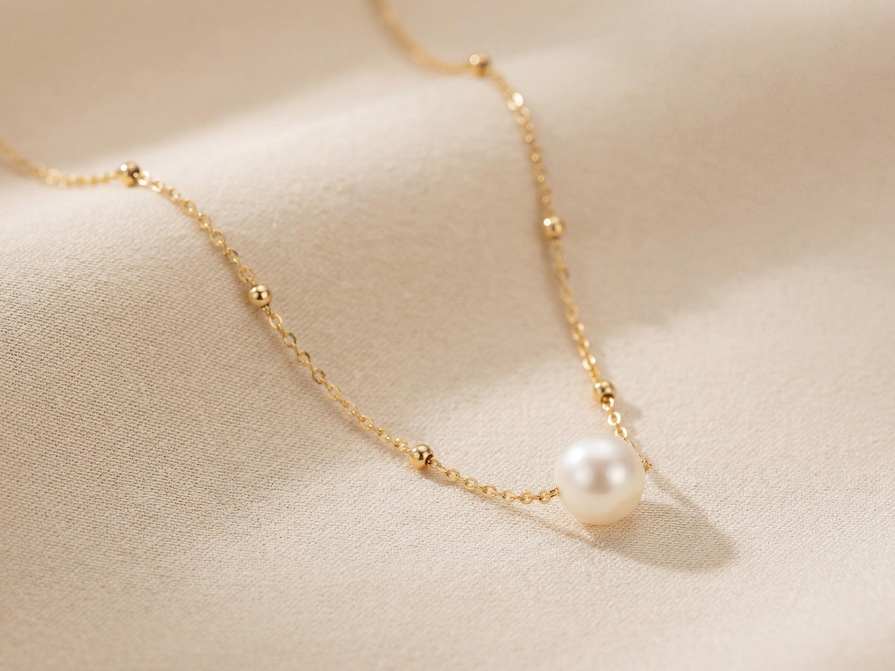 Pearl necklace listing image - Clean close-up product shot