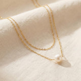 Pearl necklace listing image - Layering shot