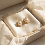 Gold Plated Freshwater Pearl Earrings: Minimalist Wedding Jewelry