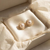 Gold Plated Freshwater Pearl Earrings: Minimalist Wedding Jewelry