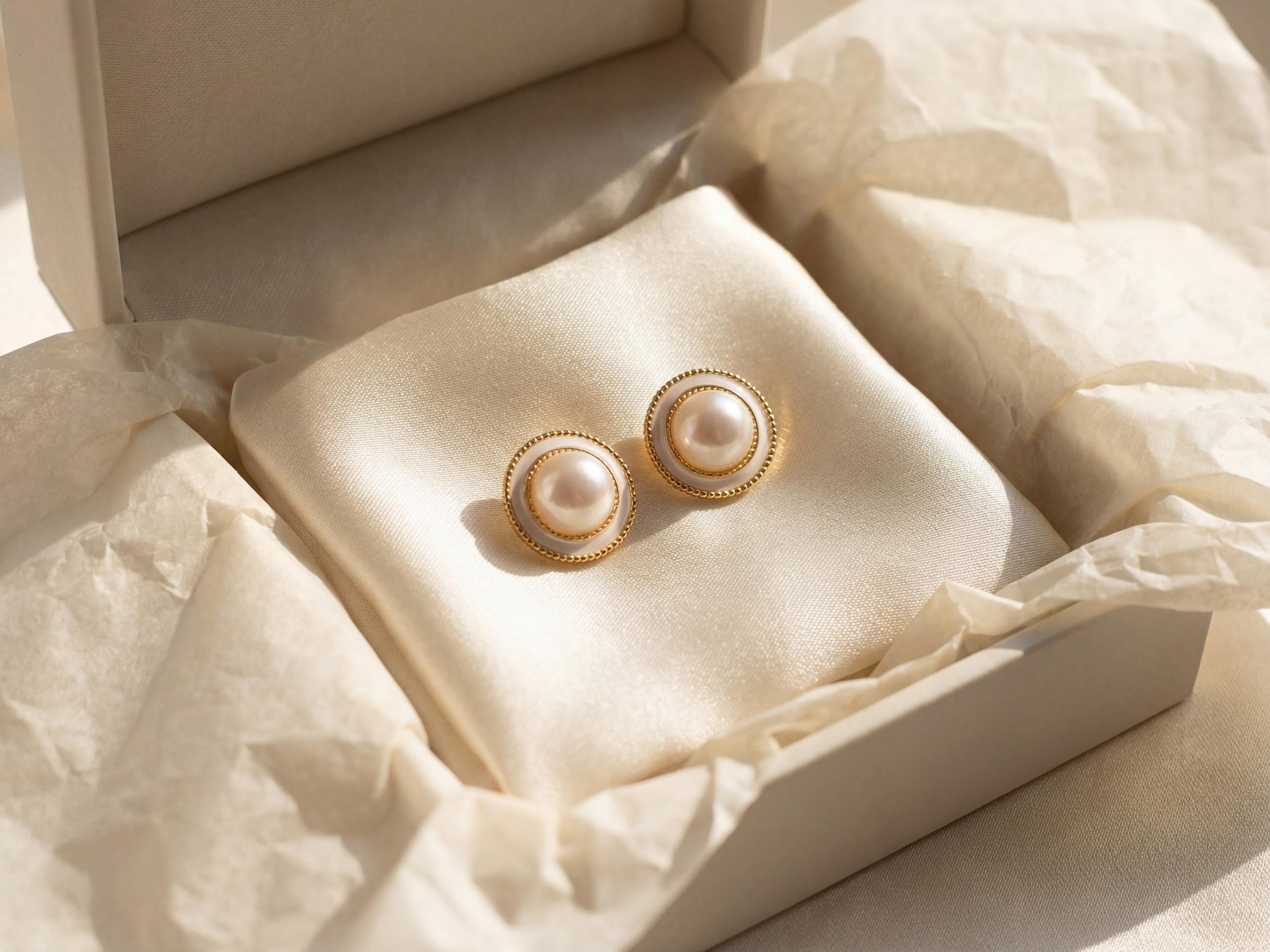 Gold Plated Freshwater Pearl Earrings: Minimalist Wedding Jewelry