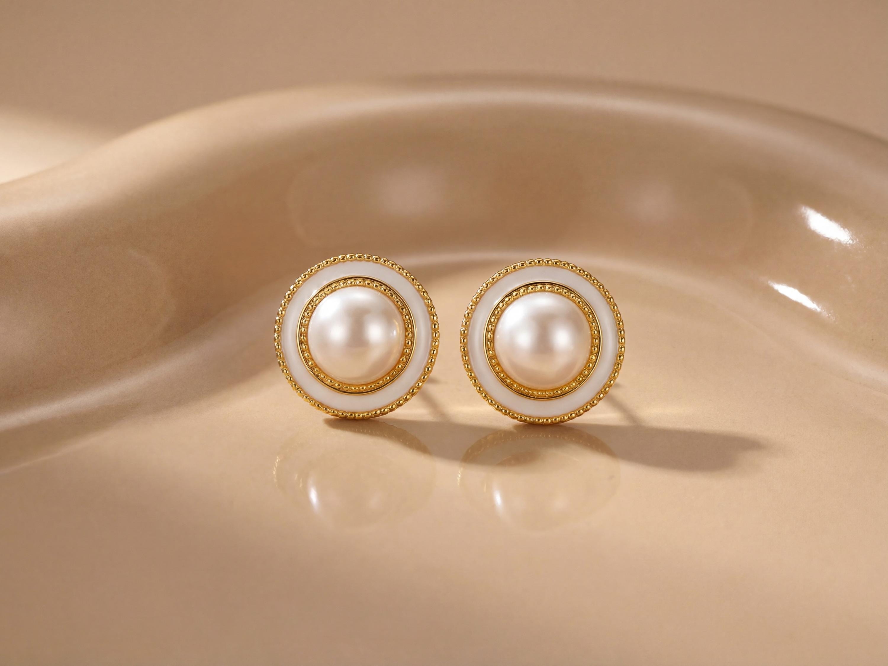 Pearl earrings listing image - Mejuri-like sculptural close-up