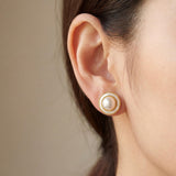 Pearl earrings listing image - On-ear lifestyle crop