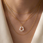 Freshwater Pearl Flower Necklace: Gold Plated Minimalist Jewelry