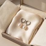 Baroque Pearl Hoop Earrings - Gold Plated or Sterling Silver, Freshwater Pearl Bridal Gift