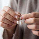 Baroque Pearl Hoop Earrings - Gold Plated or Sterling Silver, Freshwater Pearl Bridal Gift