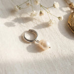 Baroque Pearl Hoop Earrings - Gold Plated or Sterling Silver, Freshwater Pearl Bridal Gift