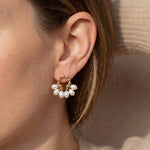 Pearl earrings listing image - On-ear lifestyle crop