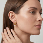 Vintage Pearl Huggie Earrings - Gold Plated Freshwater Pearl Hoops, Birthday Gift