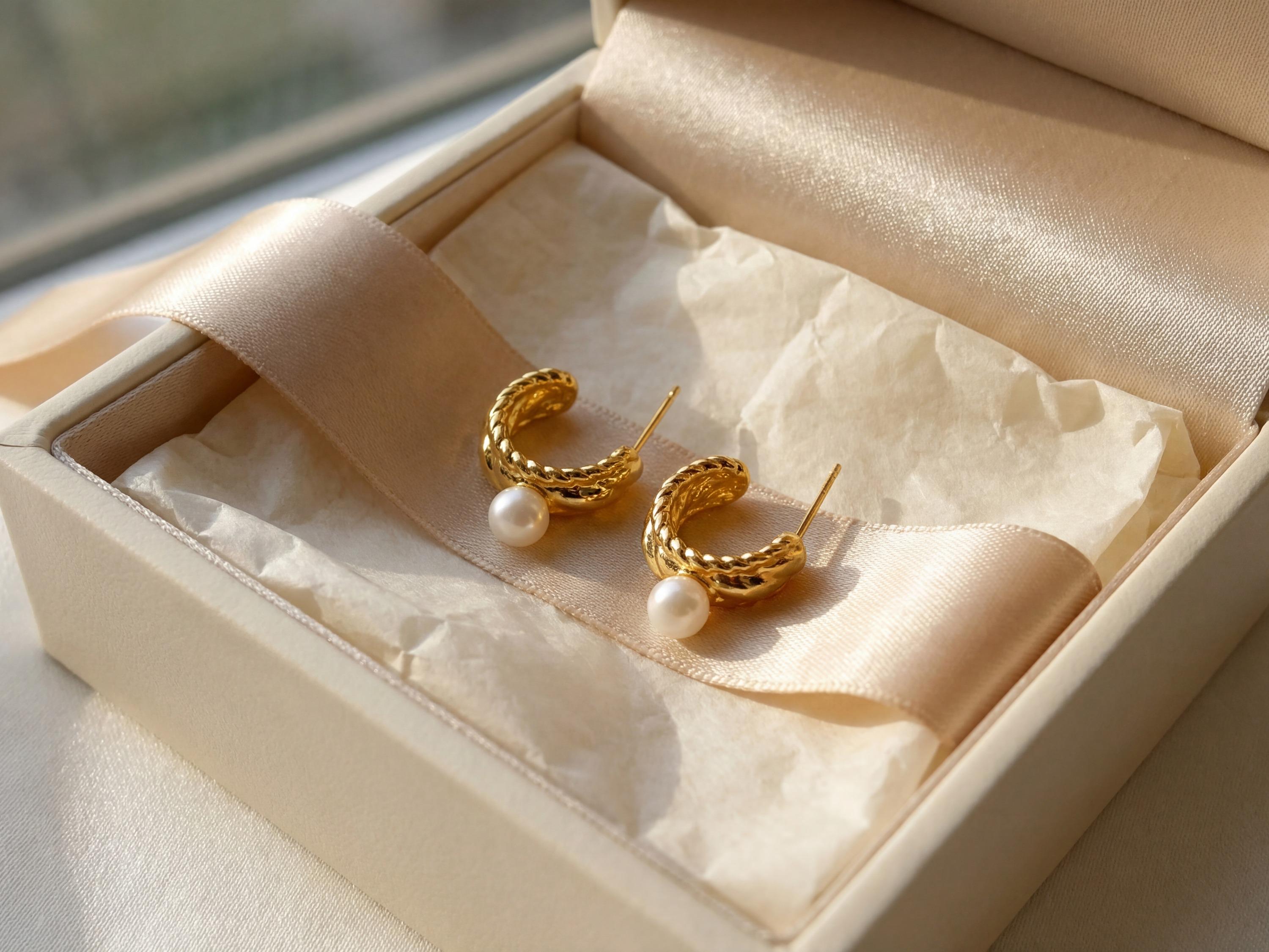 Pearl earrings listing image - Giftable lifestyle image