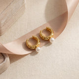 Pearl earrings listing image - Flat lay for listing gallery