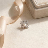 Sterling Silver Freshwater Pearl Stud Earrings: Diamond Square Design