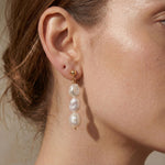 Pearl earrings listing image - On-ear lifestyle crop