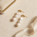 Pearl earrings listing image - Flat lay for listing gallery