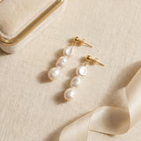 Pearl earrings listing image - Flat lay for listing gallery